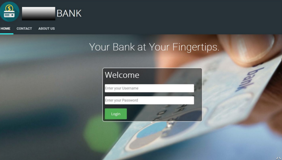 Domain lookalike example - bank credential phishing